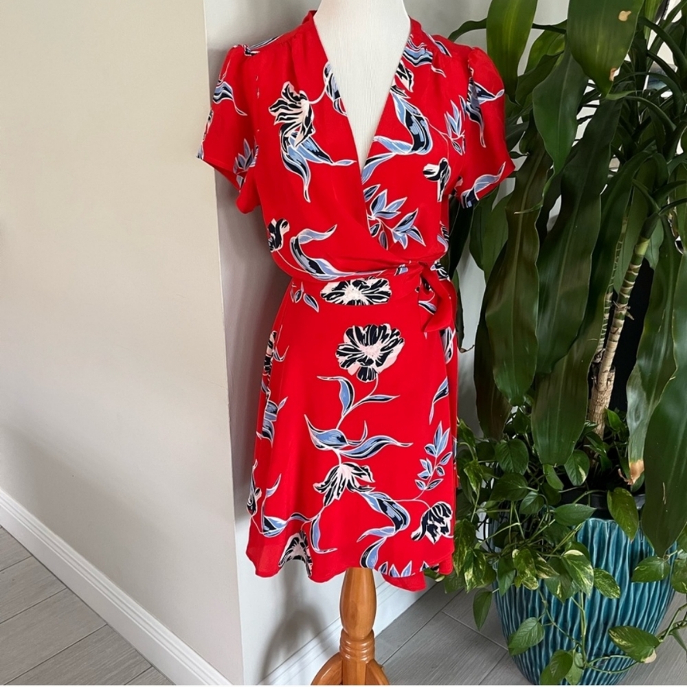 Anthropologie Red Floral Mini Dress - Picture 2 of 8